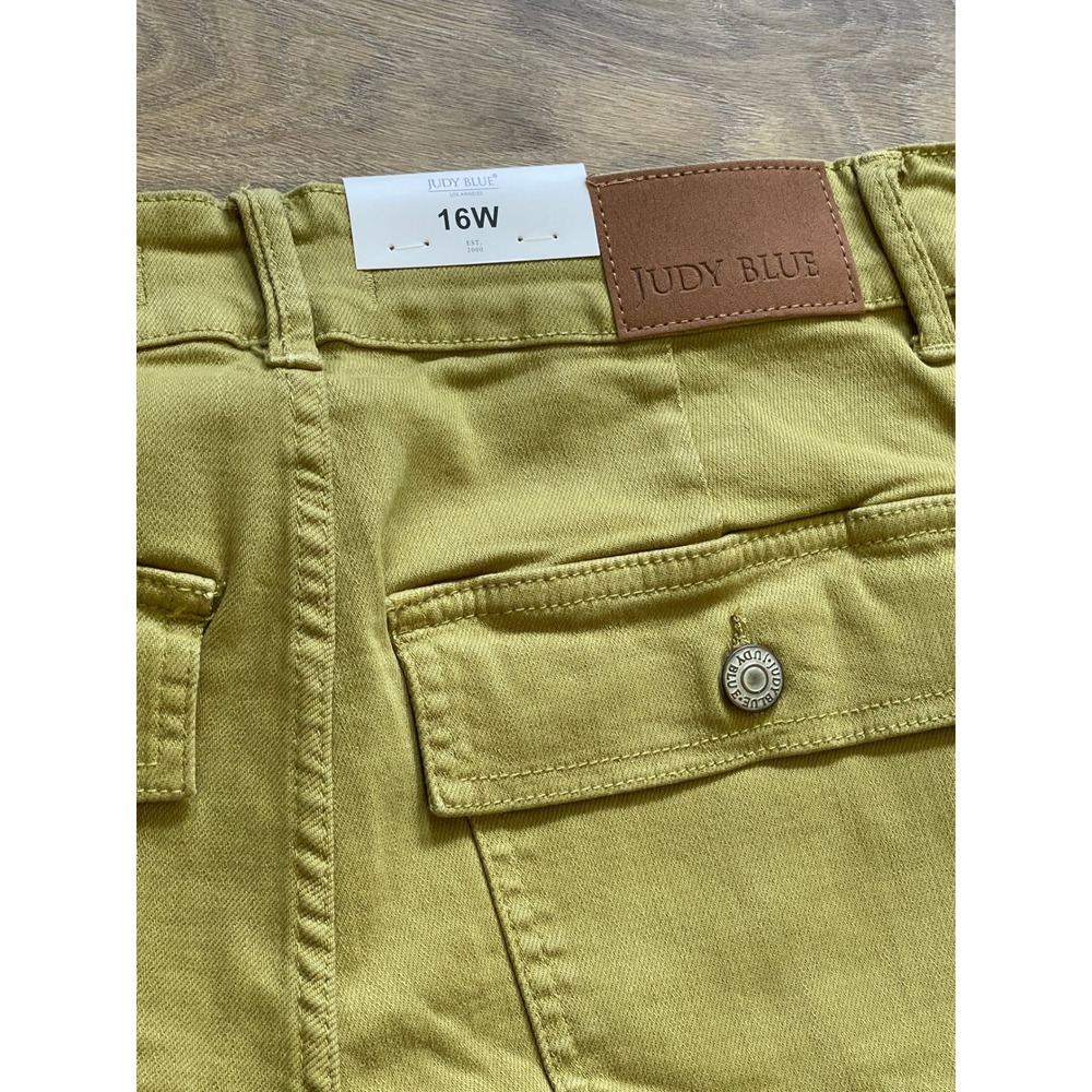 Judy Blue 16W High Waste Garment Dyed Matcha Straight Leg Cargo Pants NWT - Picture 9 of 16